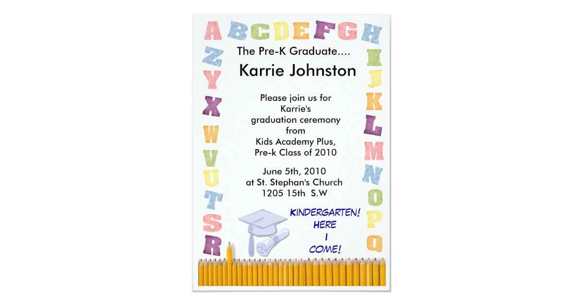 Pre-K graduation Invitation | Zazzle