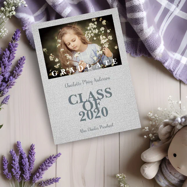 Pre-K Graduation Simple Photo Gray Textile Texture | Zazzle
