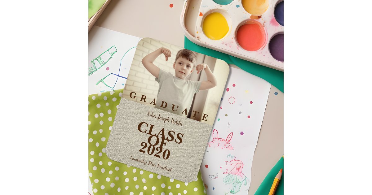 Pre-K Graduation Simple Photo Shandy Textile Magnet | Zazzle