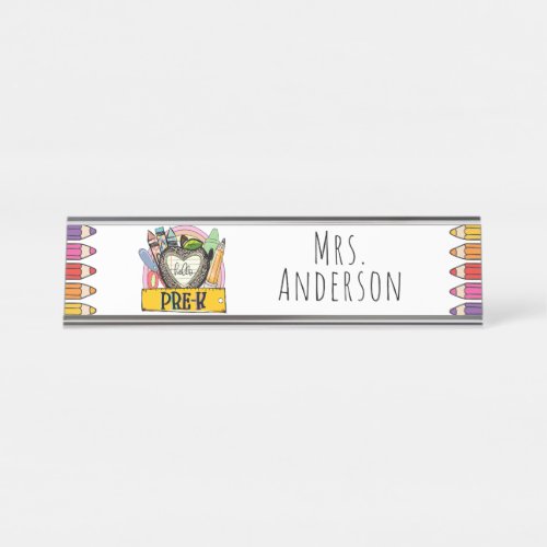 Pre_K Hello Pre K Desk Name Plate