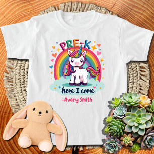 Pre-K Here I Come Unicorn Girls Toddlers Kids T-Shirt