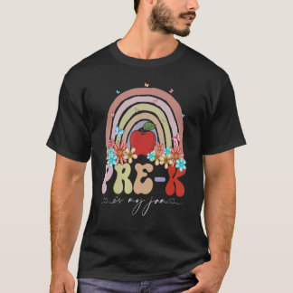 Pre K Is My Jam Back To School Rainbow Retro Groov T-Shirt