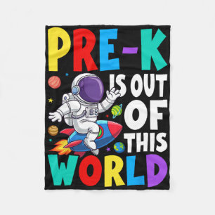 Pre-k Is Out Of This World Cute Astronaut Back To Fleece Blanket