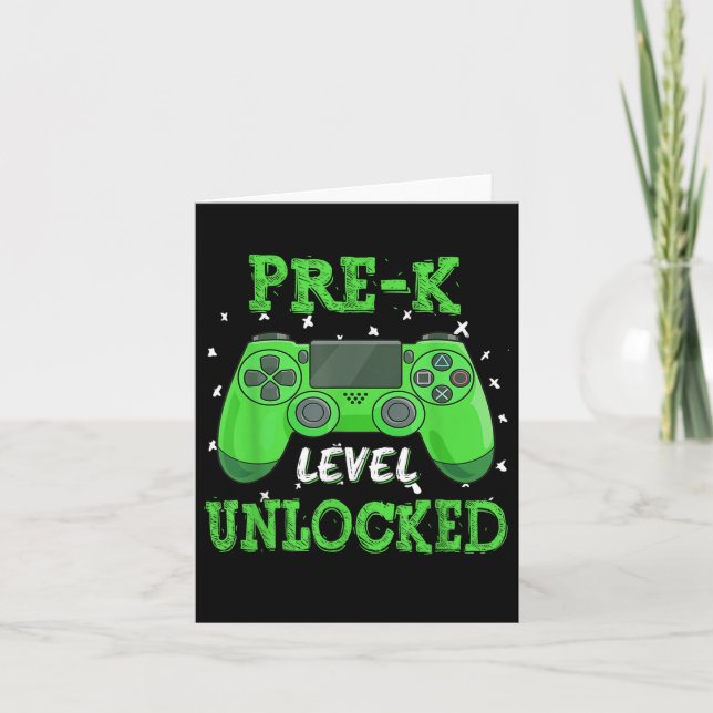 Pre K Level Unlocked Video Game Back To School Boy Card (Front)