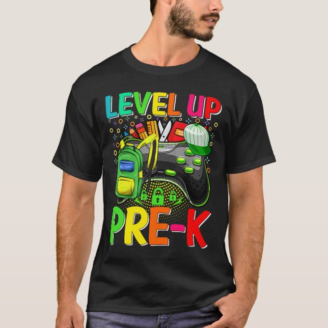 Pre K Level Up Back To School Unlocked Pre K T-Shirt (Front)