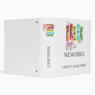 Pre-K Memories Custom Child's Name 3-Ring Binder