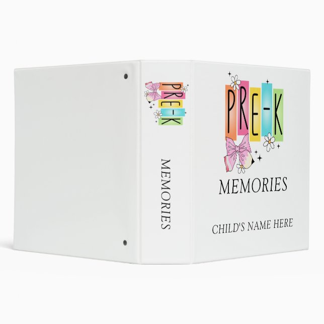 Pre-K Memories Custom Child's Name 3-Ring Binder (Background)