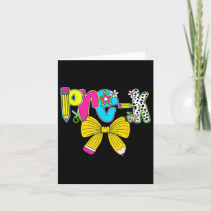 Pre K Pencil Coquette Bow First Day Of School Back Card