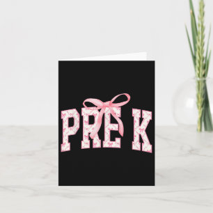 Pre K Preschool Coquette Bow Back To School Happy Card