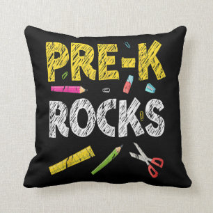 Pre K Rocks Funny Back To School Teacher Throw Pillow