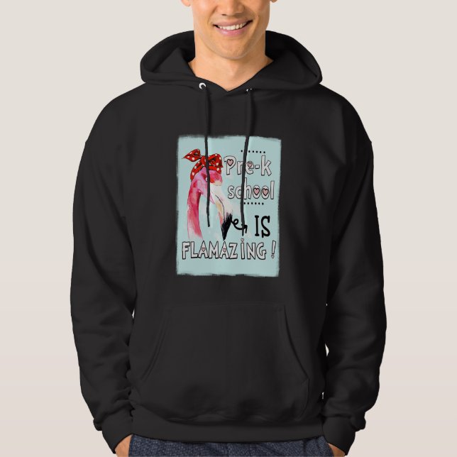 Pre k School Is Flamazing  Flamingo Amazing Hoodie (Front)