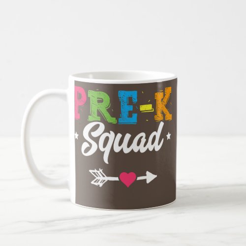 Pre K Squad Teacher Student Kids Preschool Back Coffee Mug