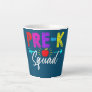 Pre K Squad Teacher Student Kids Preschool Back Latte Mug