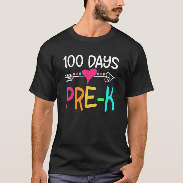 Pre K Squad Teacher Student Team 100th Day Of Scho T-Shirt (Front)