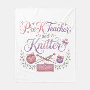 Pre-K Teacher and Knitter Cozy Fleece Blanket
