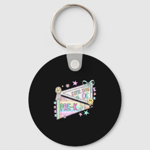 Pre-k teacher preschool pennant flag back to keychain