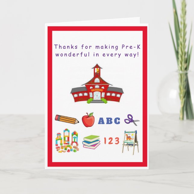 Pre-K Teacher/Staff Appreciation Card (Front)