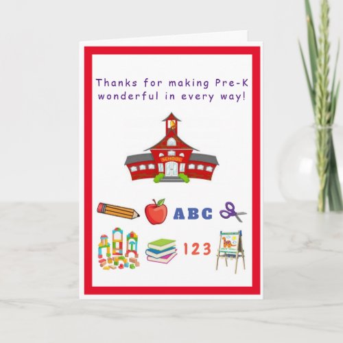 Pre_K TeacherStaff Appreciation Card