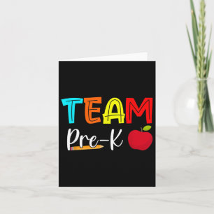 Pre-k Teacher Team Teacher Student Back To School Card