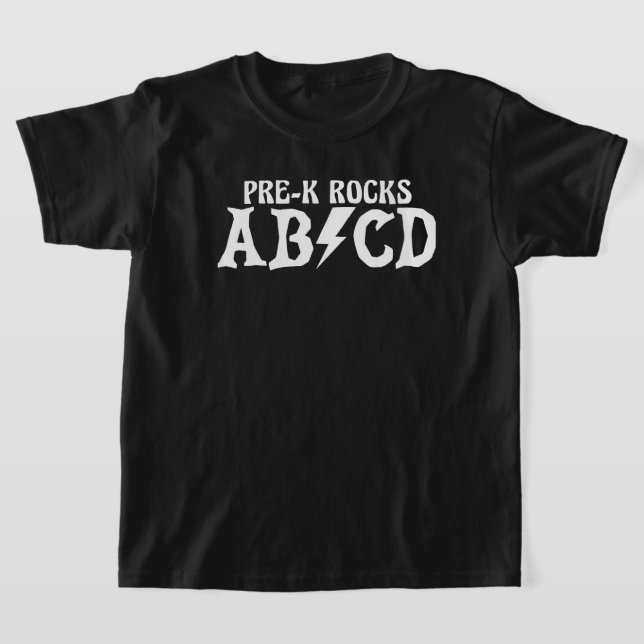 Pre-K Team Rocks Back to School Elementary Teacher T-Shirt (Laydown)