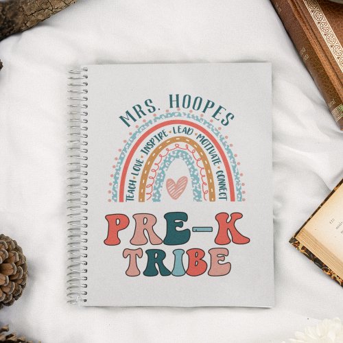  Pre_K Tribe Teacher Personalized Gift Rainbow Notebook