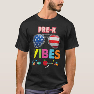 Pre K Vibes Cool Kid Student Back To School Teache T-Shirt