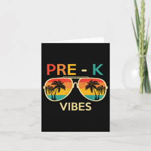 Pre K Vibes Retro Sunset Sungles Back To School Card