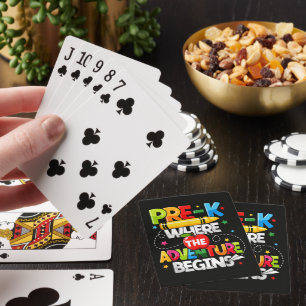 Pre-K Where The Adventure Begins Back to School Poker Cards