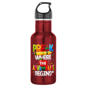 Pre-K Where The Adventure Begins Back to School Stainless Steel Water Bottle