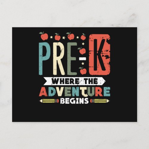 Pre_K Where the Adventure Begins Postcard