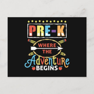 Pre-K Where the Adventure Begins Postcard