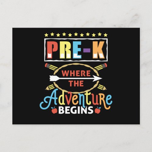 Pre_K Where the Adventure Begins Postcard