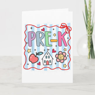 Pre Kindergarten Pre-k Teacher Girl Boy First Day Card