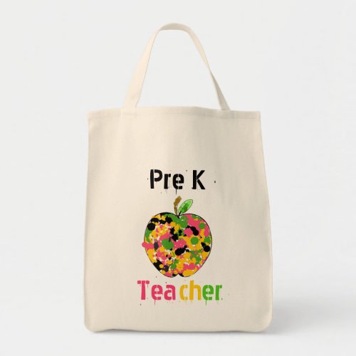 Pre Kindergarten Teacher Apple Grocery Bag