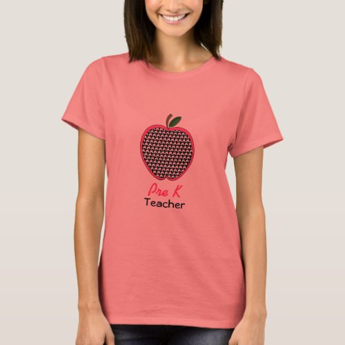 Pre Kindergarten Teacher Shirt _ Houndstooth Apple