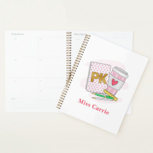 Pre Kindergarten White Dot Notebook Coffee Custom