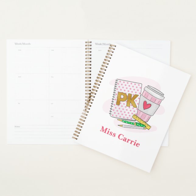 Pre Kindergarten White Dot Notebook Coffee Custom (Display)