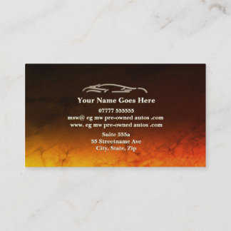 Pre-owned Autos, luxury gold sports car logo Business Card
