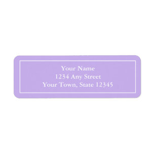 Pre-printed Purple Return Address Label Stickers