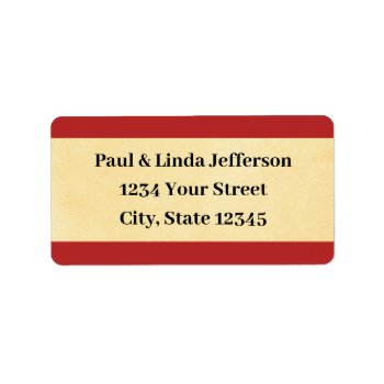 Pre-printed Red & Cream Christmas Address Labels by thechristmascardshop at Zazzle