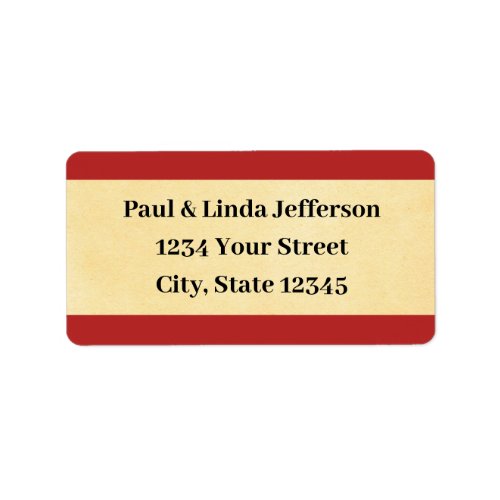 Pre_printed Red  Cream Christmas Address Labels