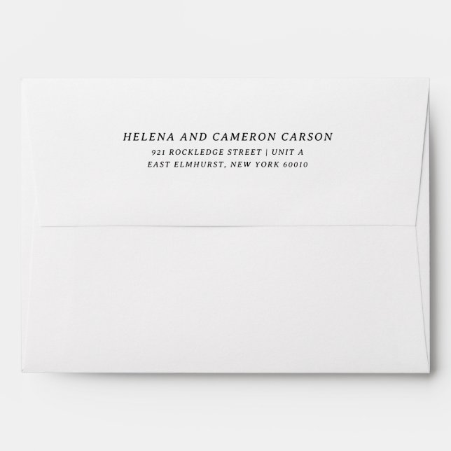 Pre Printed Slanted Return Address Envelope (Back (Top Flap))