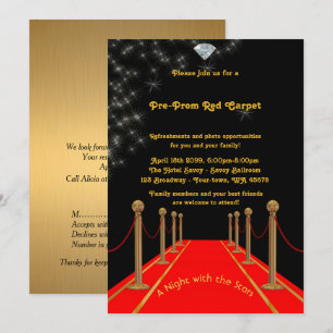 Pre-Prom invitation, Pre Prom,Red-Carpet,15th,16th Invitation