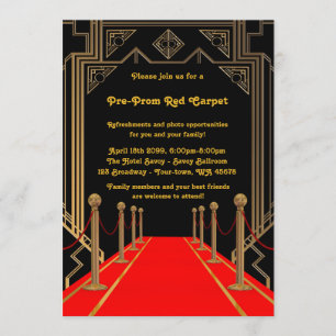 Pre-Prom invitation, Pre Prom,Red-Carpet,15th,16th Invitation