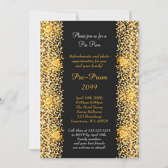 Pre Prom, Pre-Prom, Quinceanera, Sweet-sixteen, Invitation (Front)