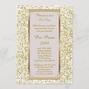 Pre Prom, Pre-Prom,Sweet-sixteen,Glitter on Ivory Invitation