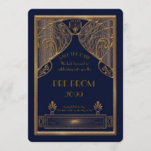 Pre PromJunior, Great Gatsby, Gold, navy