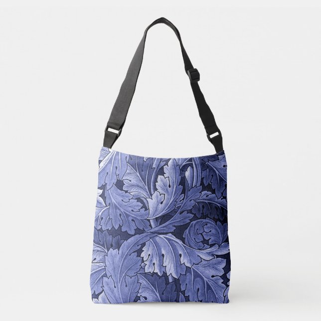 Pre-Raphaelite Acanthus Pattern In Blue Crossbody Bag (Front)