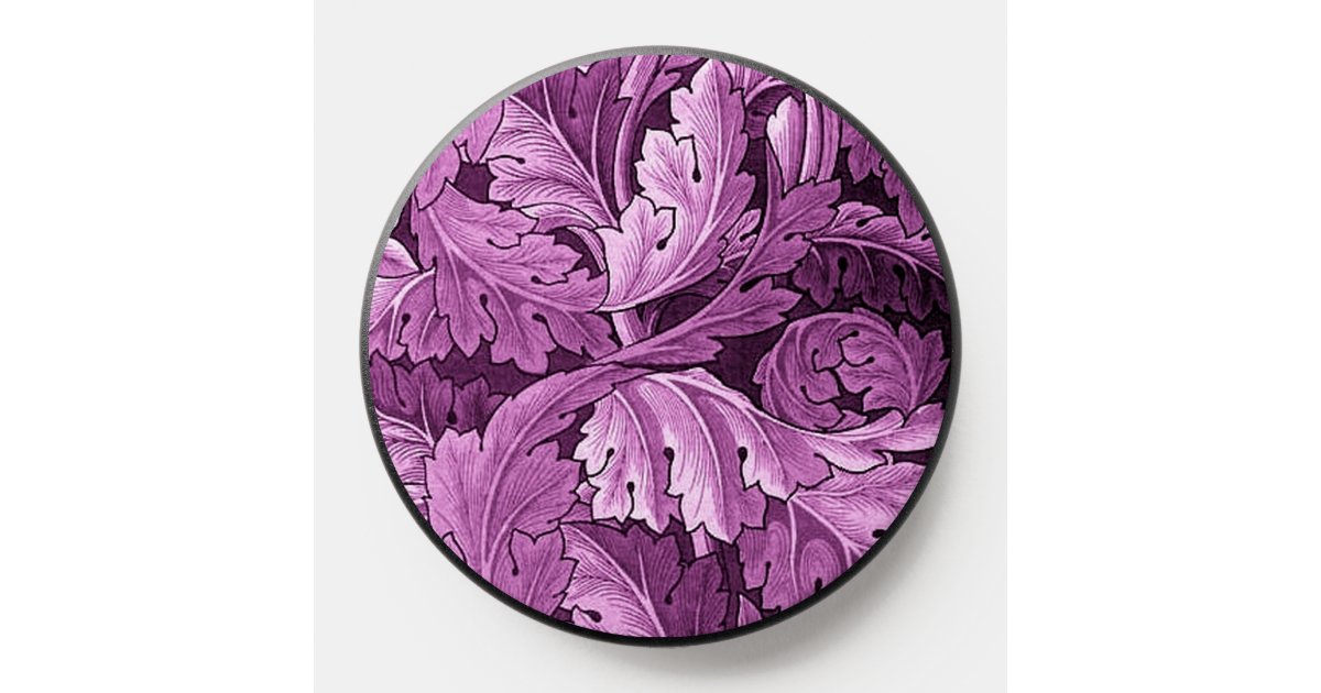 Pre-Raphaelite Acanthus Pattern In Purple PopSocket | Zazzle