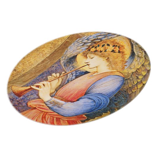 Pre-Raphaelite Angel Decorative Christmas Plate (Left Side)